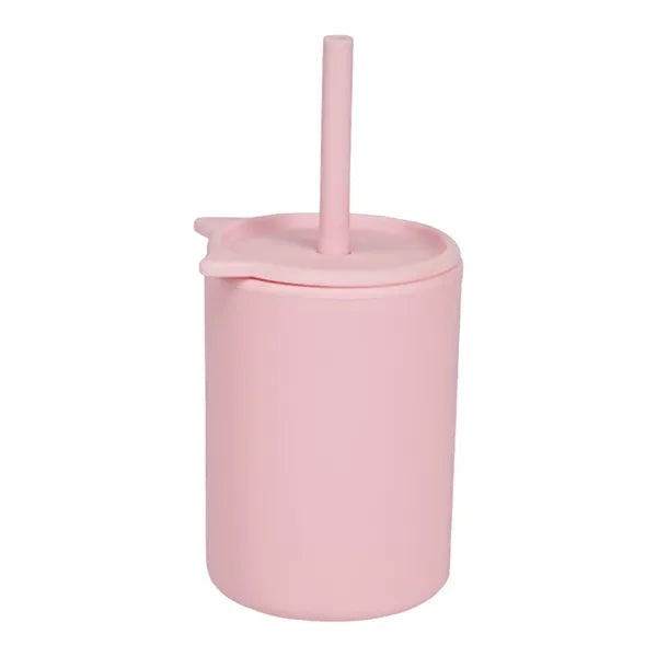 5 Oz Silicone Baby Cups With Straws and Lids