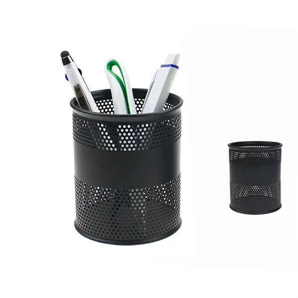 Round Mesh Metal Pen Holder