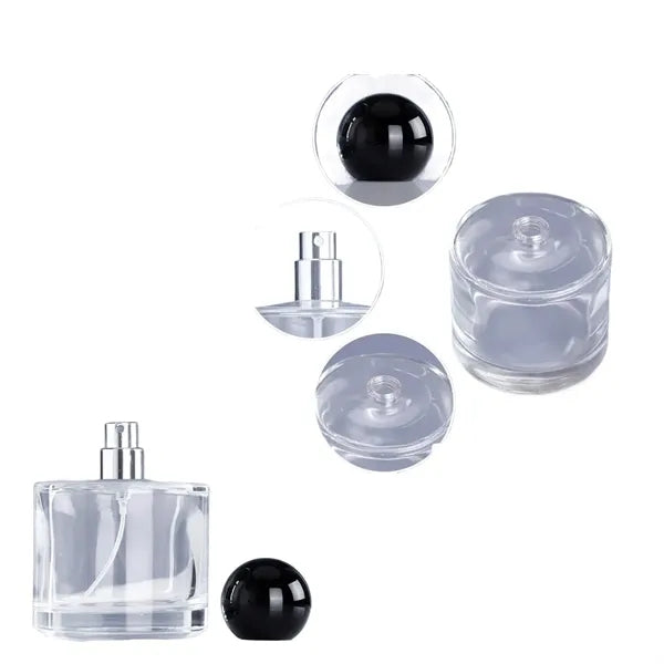 50Ml Transparent Perfume Refillable Glass Spray Bottle