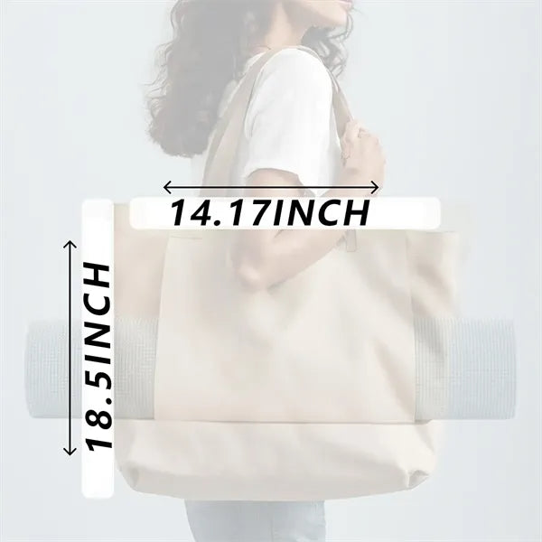 Canvas Yoga Mat Boat Tote Bag with Spacious Compartments