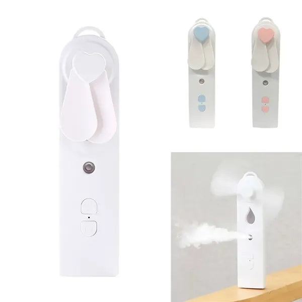 2 In 1 USB Rechargeable Mini Humidifier Mist Handheld Fan