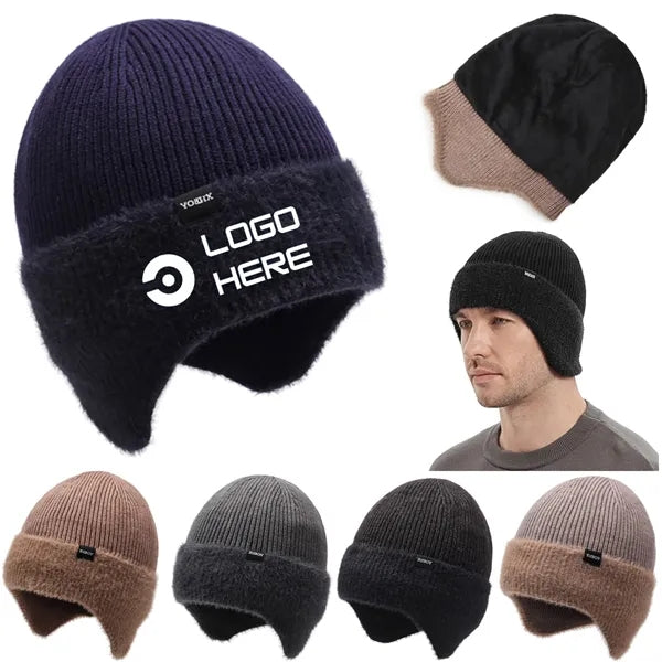 Winter Fleece Line Beanie With Earflap