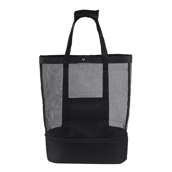 Double Layer Mesh Insulated Cooler/Beach Tote Bag
