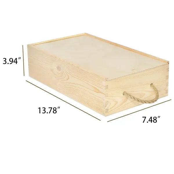 Wooden Wine Box with Rope