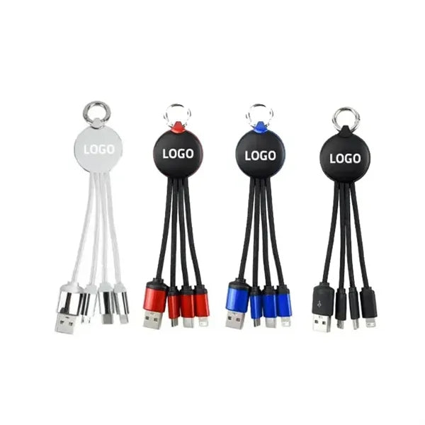 LED Logo 3 In1 USB Charging Cables For All Mobiles
