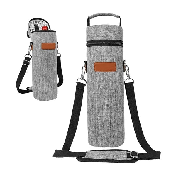 Insulated Wine Tote Bag Single Bottle Carrier Case With Shou