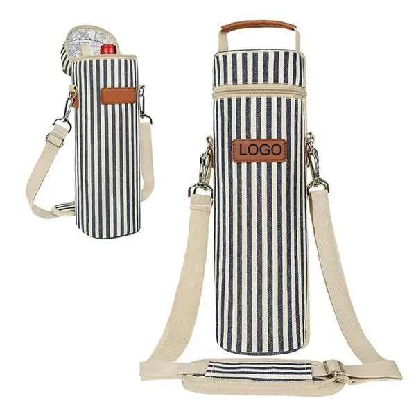 Insulated Wine Tote Bag Single Bottle Carrier Case With Shou