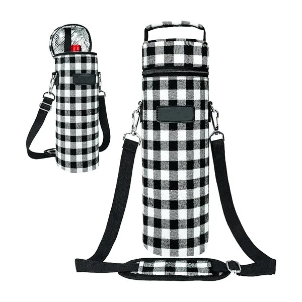 Insulated Wine Tote Bag Single Bottle Carrier Case With Shou