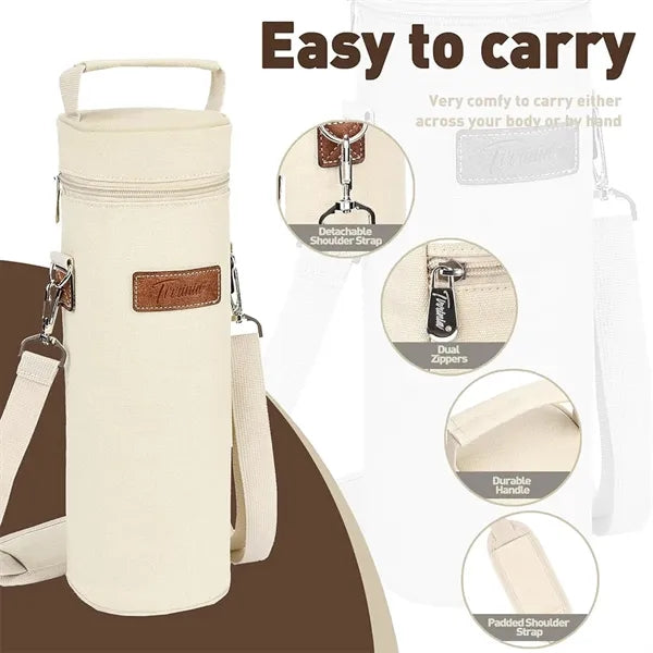 Insulated Wine Tote Bag Single Bottle Carrier Case With Shou