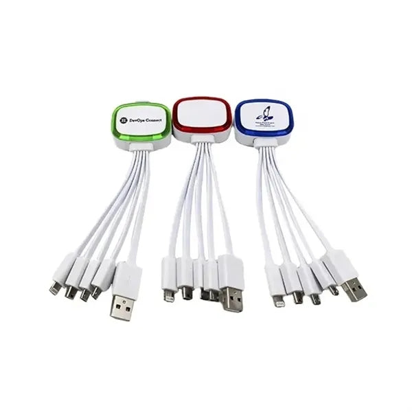 4 in 1 Multi Charge Cable With LED Trim Light For Promo Gift