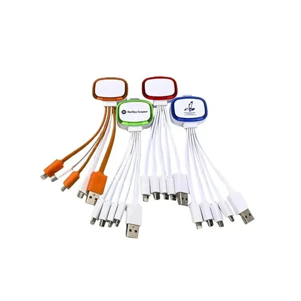4 in 1 Multi Charge Cable With LED Trim Light For Promo Gift