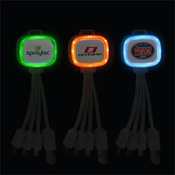 4 in 1 Multi Charge Cable With LED Trim Light For Promo Gift