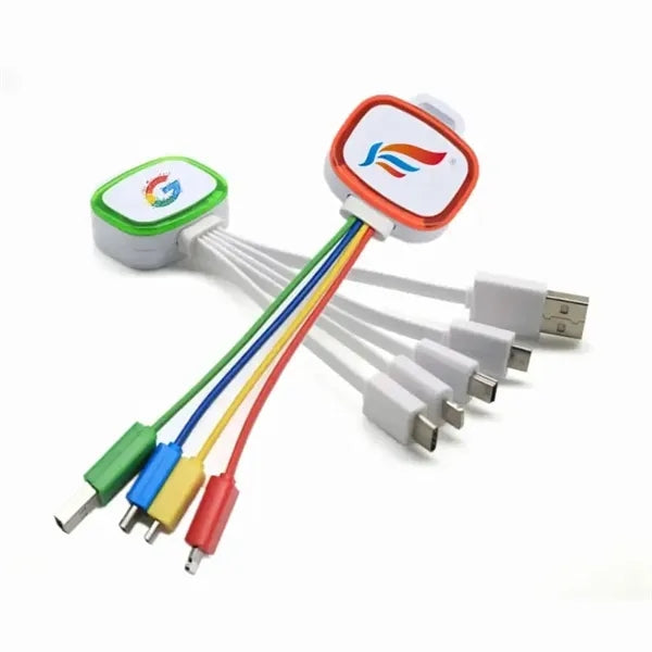 4 in 1 Multi Charge Cable With LED Trim Light For Promo Gift