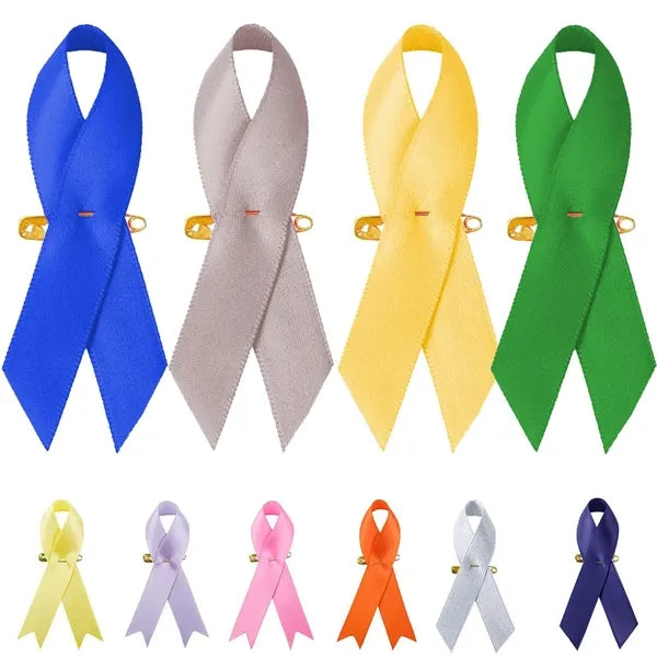 Printed AIDS/ Breast Cancer Awareness Ribbon With Pin