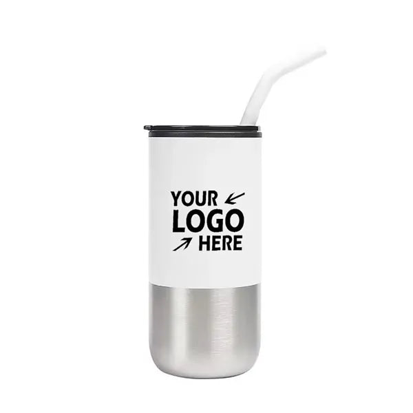 17oz Stainless Steel Insulated Cup with Lid and Straw
