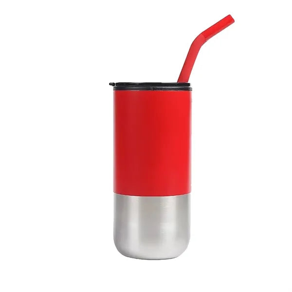 17oz Stainless Steel Insulated Cup with Lid and Straw