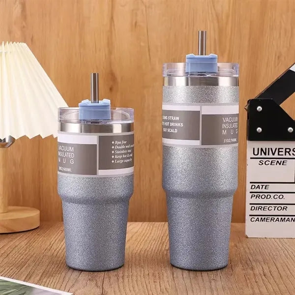 Gradient color stainless steel insulated straw cup