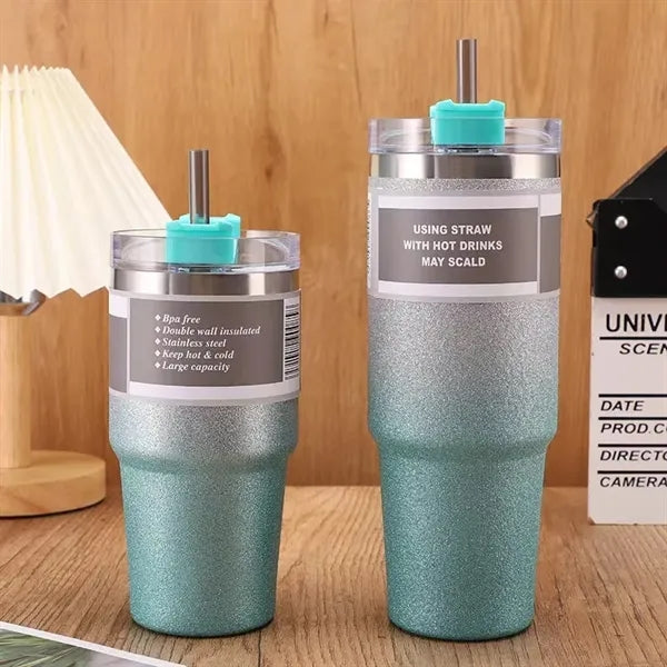 Gradient color stainless steel insulated straw cup
