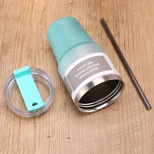 Gradient color stainless steel insulated straw cup
