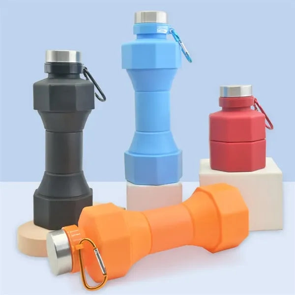 22 oz Collapsible Water Bottle - Dumbbell Shape Design