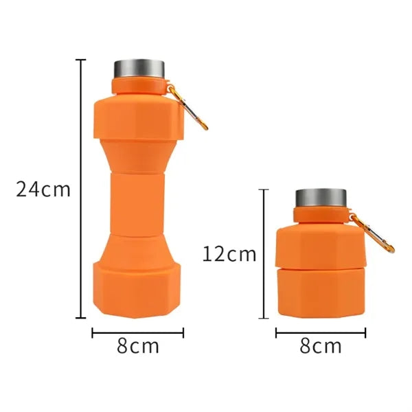 22 oz Collapsible Water Bottle - Dumbbell Shape Design
