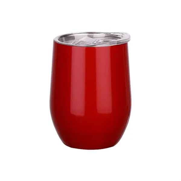 Double Wall Vacuum Stemless Wine Tumbler Glasses with Lid