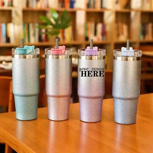 Gradient color stainless steel insulated straw cup
