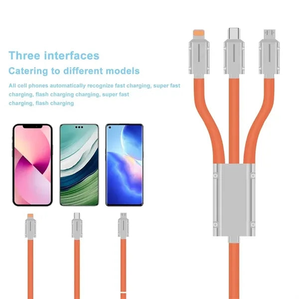 3.94ft 120W Multi Charge Data Cable Fast Charging For Mobile