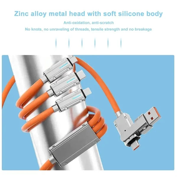 3.94ft 120W Multi Charge Data Cable Fast Charging For Mobile