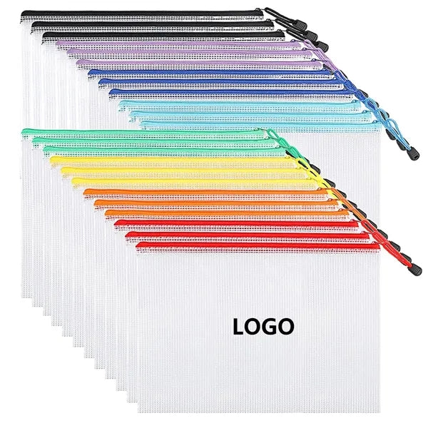 Mesh Zipper Pouch Document Bag