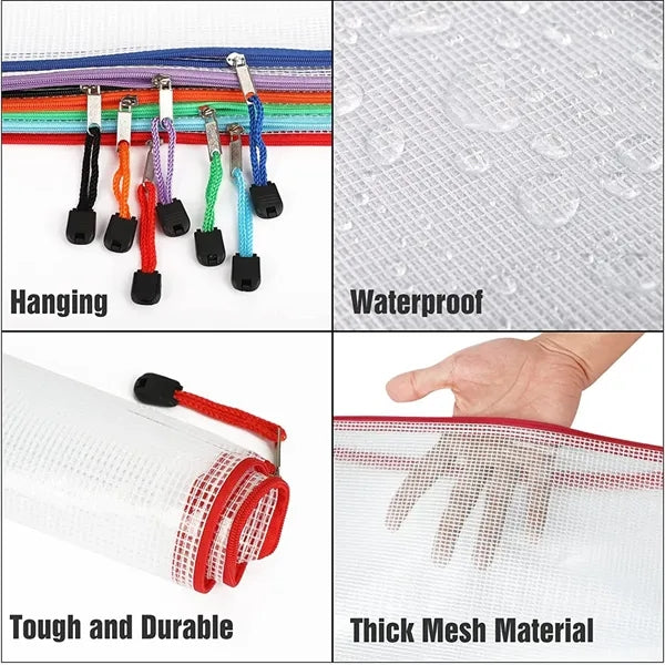 Mesh Zipper Pouch Document Bag