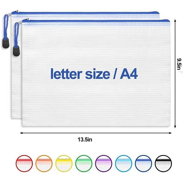 Mesh Zipper Pouch Document Bag