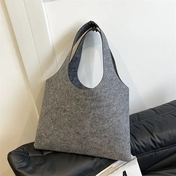 Minimalist Design Large Gray Felt Tote Bag