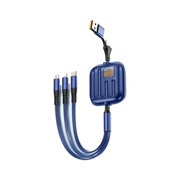 100W Multi Retractable iPhone Charger Cord 4FT