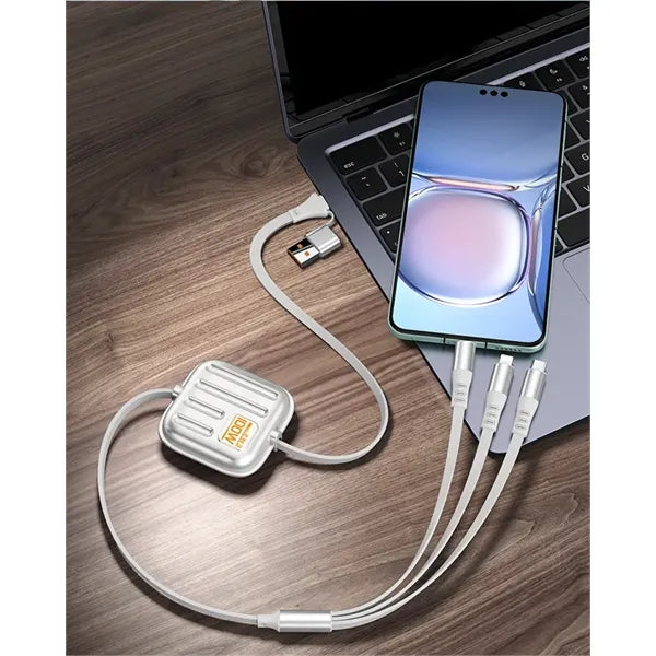 100W Multi Retractable iPhone Charger Cord 4FT