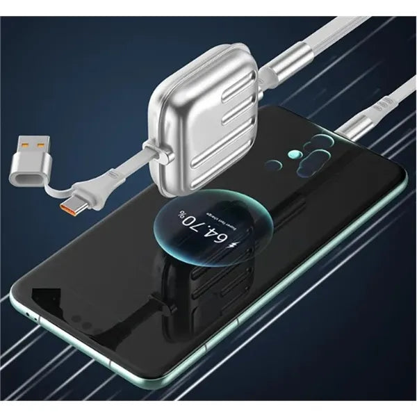 100W Multi Retractable iPhone Charger Cord 4FT