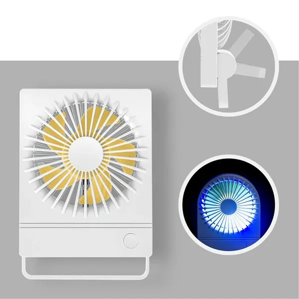 Rechargeable Ultrathin Mini LED USB Desk Fan