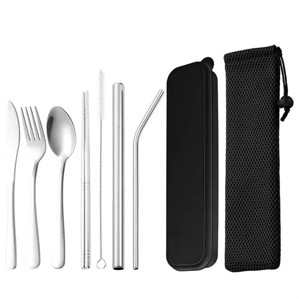 Portable Cutlery Stainless Steel Camping Travel Set Case