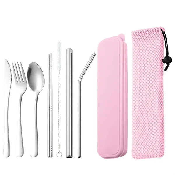 Portable Cutlery Stainless Steel Camping Travel Set Case