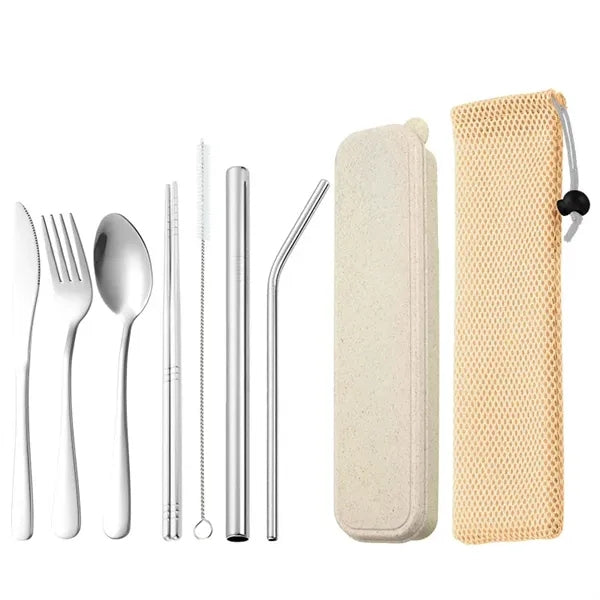 Portable Cutlery Stainless Steel Camping Travel Set Case