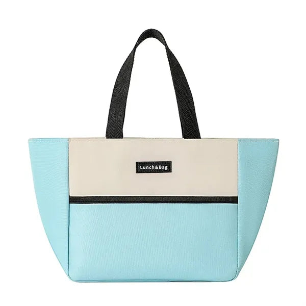 Dopamine Color-Block Lunch Bag with Large Capacity