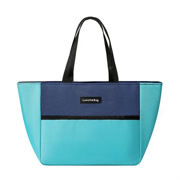 Dopamine Color-Block Lunch Bag with Large Capacity
