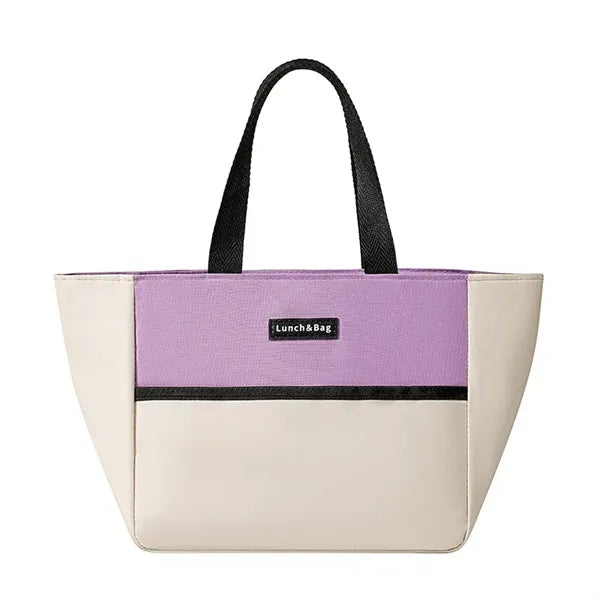 Dopamine Color-Block Lunch Bag with Large Capacity