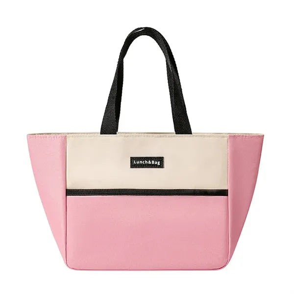 Dopamine Color-Block Lunch Bag with Large Capacity