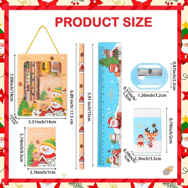 Christmas School Stationery Set for Kid 6 in 1 Party Favor