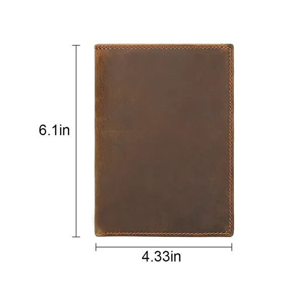 Slim Bifold RFID Genuine Leather Passport Wallet Card Holder
