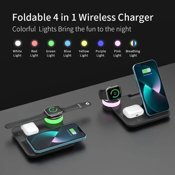 3-in-1 Foldable Wireless Fast Charger with Phone Stand