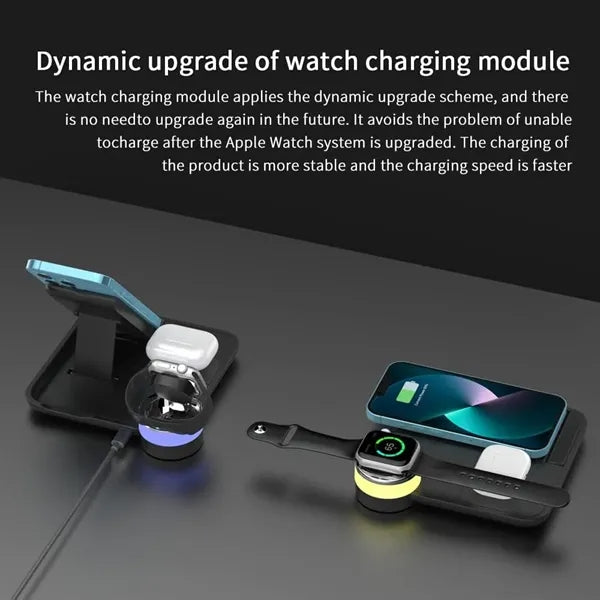 3-in-1 Foldable Wireless Fast Charger with Phone Stand