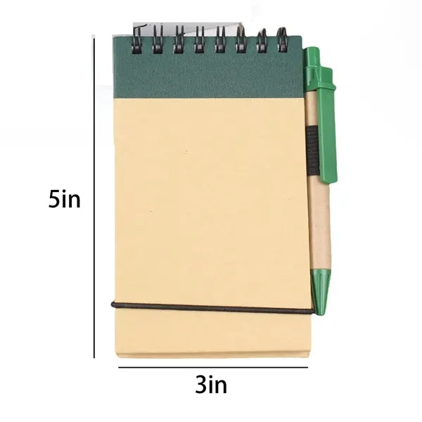 Mini Spiral Notebook With Black Ink Pen