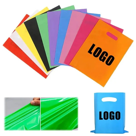 9.8''L x 13.7'' W Recyclable Die Cut Handle Plastic Bag